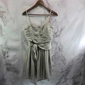 Miss Me MM Couture Dress Womens Medium Beige Spaghetti Padded Babydoll Knee